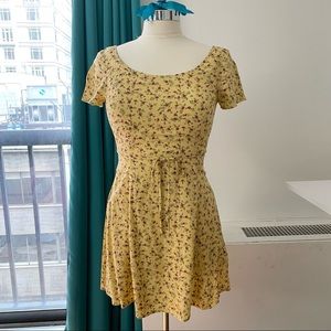 Yellow floral summer dress